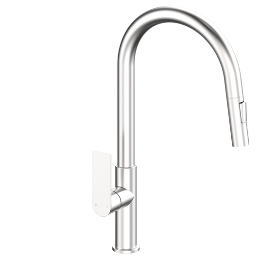 Mondella Brushed Nickel Rococo Pull Down Sink Mixer - 45mm x 435mm - Durable, Water-Saving - Auzzistore