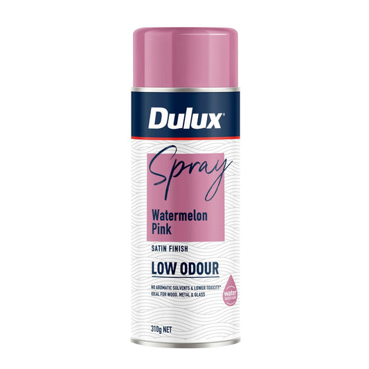 Dulux Spray Paint Low Odour 310g Satin Watermelon Pink - Quick Drying - Auzzistore