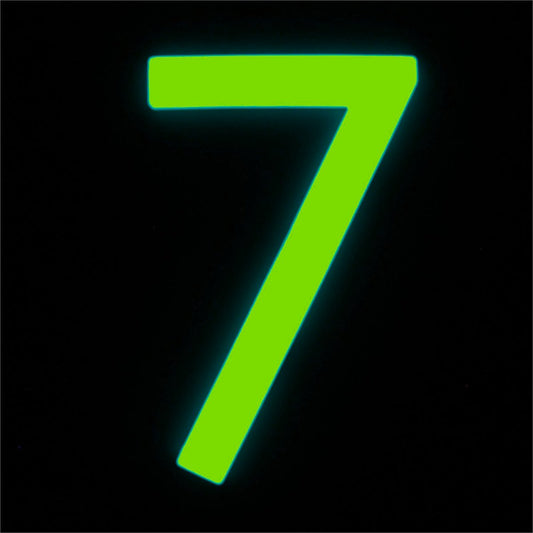 Sandleford 90mm Glow In Dark Acrylic House Number 7 - Durable - Weather Resistant - Easy To Install – view 2