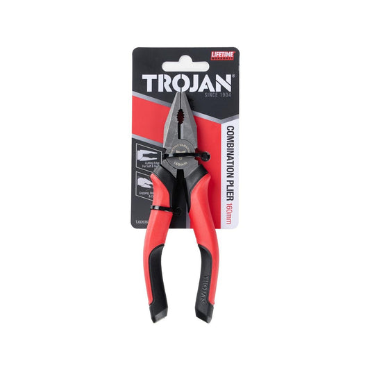 Trojan 160mm Combination Plier TJQ26383 - Chrome Vanadium Steel - High Leverage