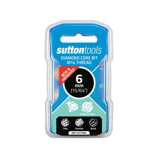 Sutton Tools 6mm M14 Diamond Core Bit - Steel - 35mm Depth - Durable - Auzzistore
