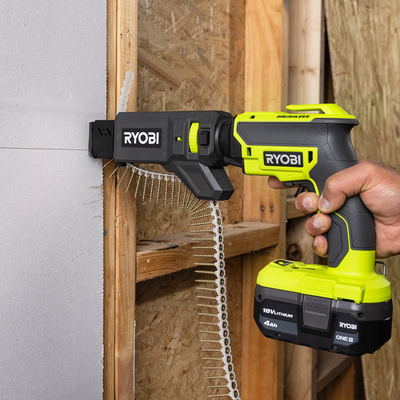 Ryobi 18V ONE+ Brushless Collated Screwdriver R18CSDBL0 - Tool Only - 25mm to 55mm Screw Length - Auto-Feed Attachment - Adjustable Depth