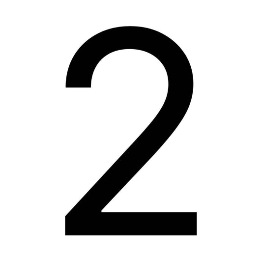 Numero Black 2 Vinyl Transfer - Self-Adhesive House Number - 40mm x 64mm - Weatherproof - Auzzistore