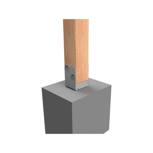 Vuepro Bolt Down Post Support - 90mm - Galvanised - Easy Install – view 2 - Auzzistore