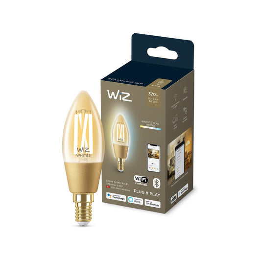Wiz P45 E14 LED Smart Filament Candle - 4.9W - 470lm - Tuneable White - App Controlled