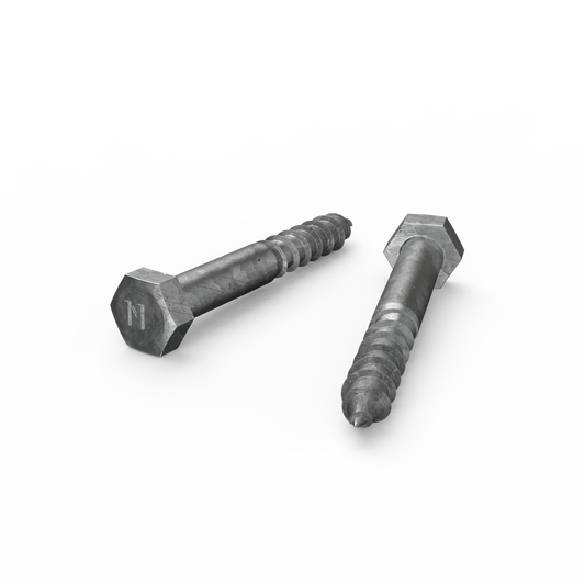 Zenith M10 x 75mm Hot Dip Galvanised Hex Head Coach Screws - Heavy-Duty Fastening - 4.6 Grade Steel - Auzzistore