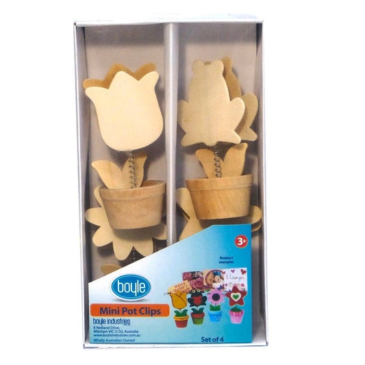 Boyle Photo Note Clip - 4 Piece Set - Pinewood - Fun Craft Project - Auzzistore