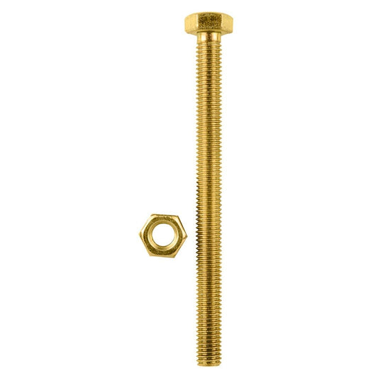 Pinnacle Hex Bolt and Nut - M8 x 100mm - Yellow Zinc - Hi Tensile - 2 Pack - Auzzistore