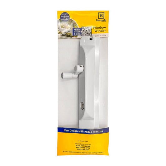 Remsafe Stainless Steel Window Winder - Key Operated - 280mm - White - Auzzistore