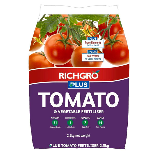 Richgro Plus Tomato and Vegetable Fertiliser - 2.5kg Granular - High NPK - Auzzistore