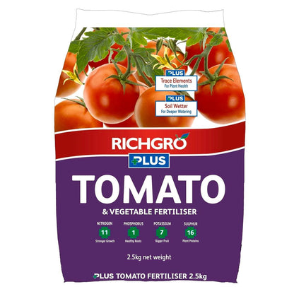 Richgro Plus Tomato and Vegetable Fertiliser - 2.5kg Granular - High NPK