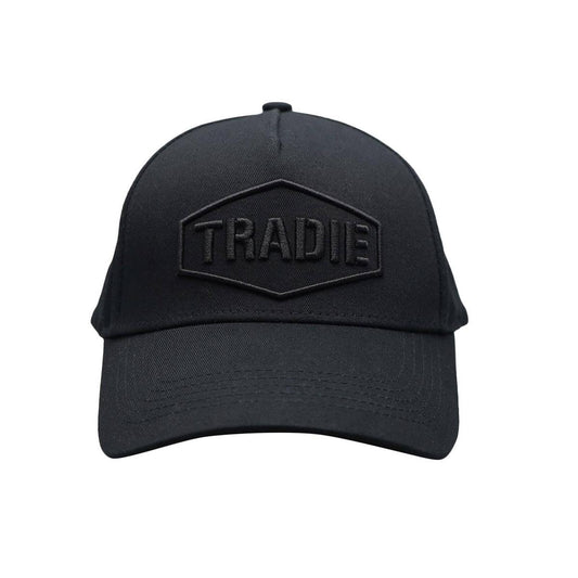 Tradie Black Adjustable Cap - Lightweight - Sun Protection - One Size