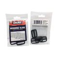 Grunt 25mm Black Webbing Accessory Slide 4 Pack - Durable Plastic - Lightweight - Flexible