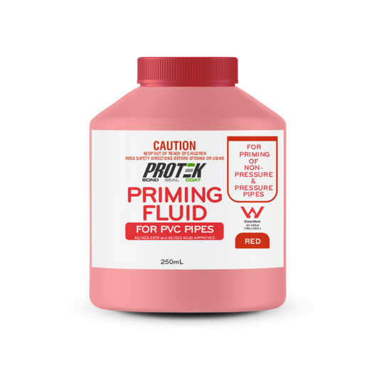 Protek Red Priming Fluid 250ml - PVC Cleaner and Primer - AS/NZS Approved - Auzzistore