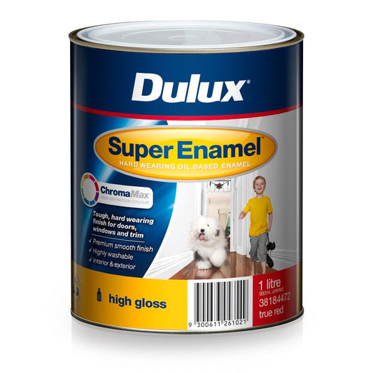 Dulux Super Enamel Paint - High Gloss 1L Oil Based True Red