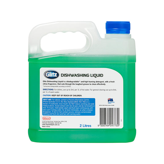 Glitz Dishwashing Liquid 2L HDPE Plastic Effective Clean Citrus Fragrance
