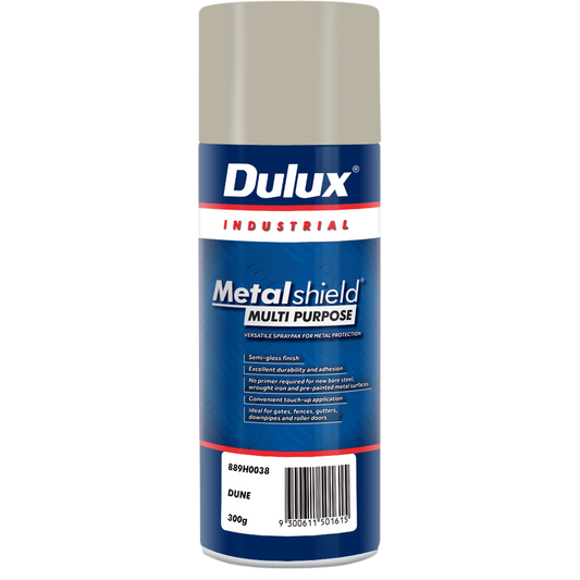 Dulux Metalshield Spray Paint Dune 300g Semi-Gloss Durable Finish