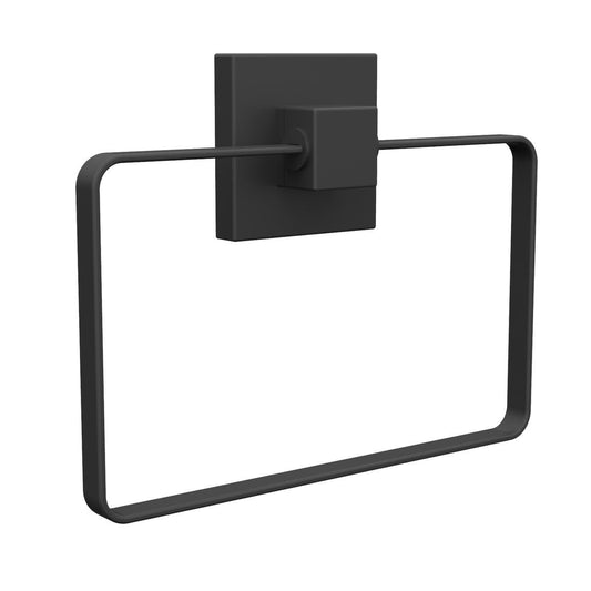 Fusion Loc 13kg Suction Bathroom Towel Ring - Matte Black - 180mm x 140mm x 35mm
