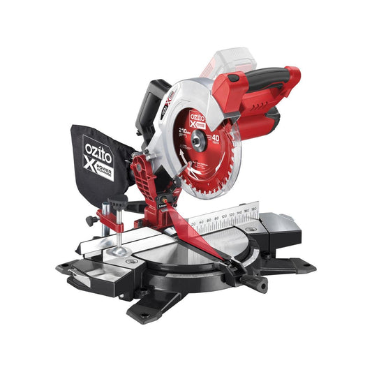 Ozito PXC 210mm 18V Compound Mitre Saw - Cordless, Lightweight, Red/Black - Auzzistore