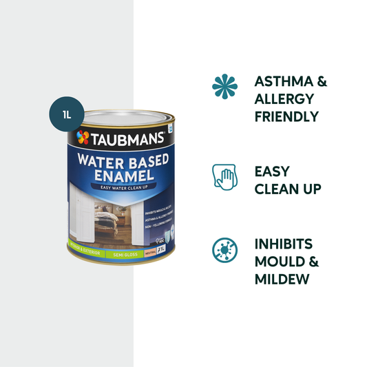 Taubmans 1L Neutral Semi Gloss Water Based Enamel Paint - Low VOC - Mould Resistant – view 2 - Auzzistore
