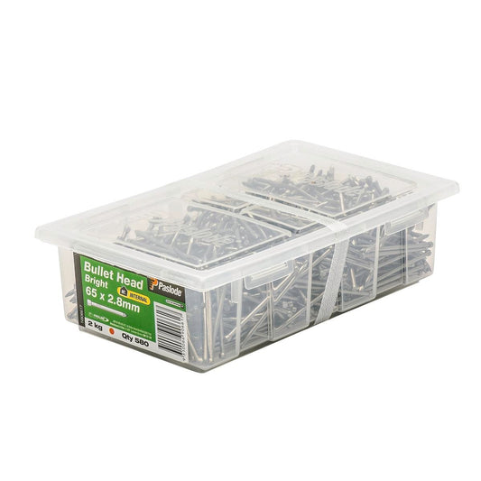 Paslode Bullet Head Nail - 65mm x 2.8mm - Bright Steel - Internal Use - 580 Pack - Auzzistore