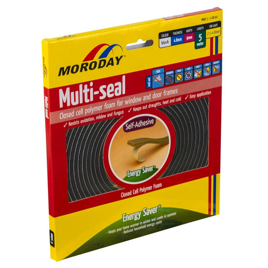 Moroday Self Adhesive Multi Seal 9mm x 4.8mm x 5m Black - Auzzistore