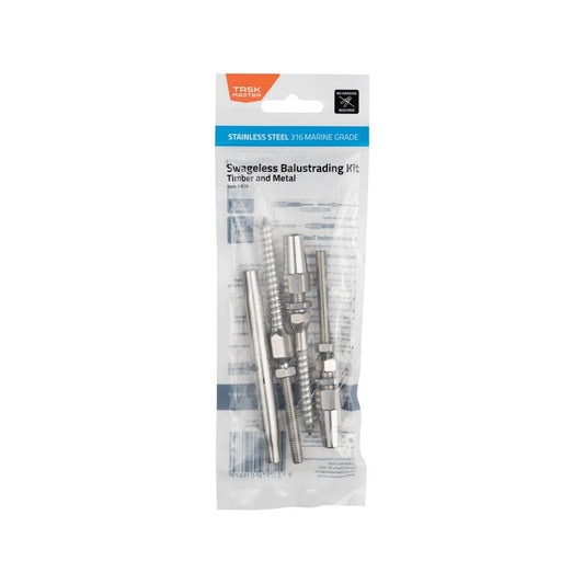 Taskmaster 316 Stainless Steel Swageless Balustrading Kit - 74mm x 210mm - Rust Resistant - Auzzistore