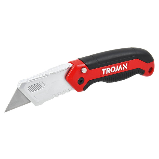 Trojan Folding Utility Knife - Zinc Alloy - 30mm x 127.5mm x 102.5mm - Durable Design - Auzzistore