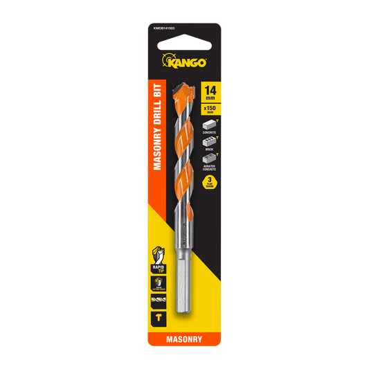 Kango 14mm x 150mm Masonry Drill Bit - Durable Carbide Rapid Tip - Efficient Drilling - Auzzistore