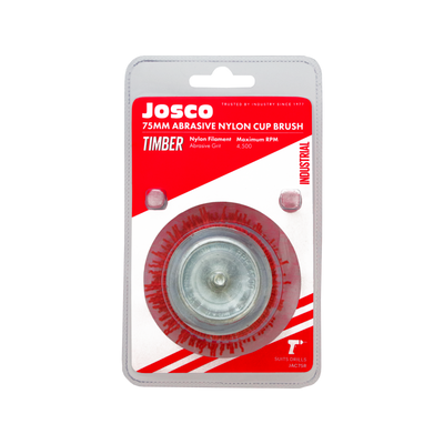 Josco 75mm Abrasive Nylon Cup Brush - 75mm - Nylon - Rust Removal