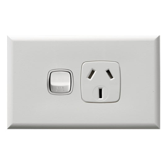 HPM Excel Horizontal Single Powerpoint - 73mm x 117mm - ABS Plastic - Removable Cover - Auzzistore