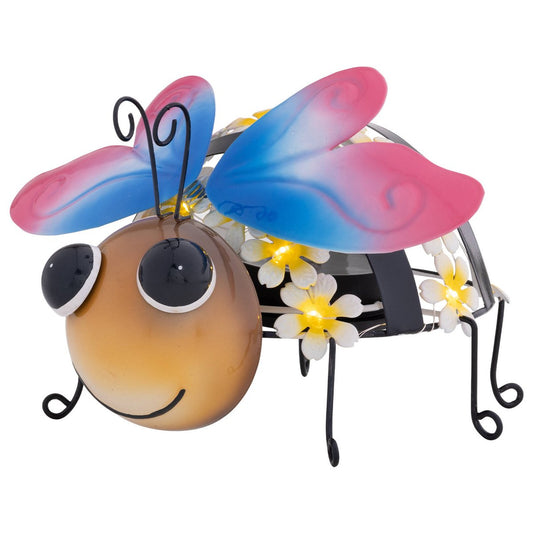 Click Solar Metal Animal Light Bee - 1.2V Rechargeable - Yellow/Pink - Outdoor Decor – view 2 - Auzzistore