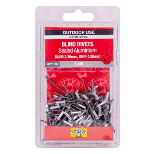 Otter Sealed Aluminium Blind Rivets 8mm 100 Pack High Strength - Auzzistore