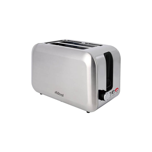 Mistral 2 Slice Toaster BT337 - Stainless Steel - 288mm x 178mm x 158mm - Adjustable Browning Control - Easy Clean - Auzzistore