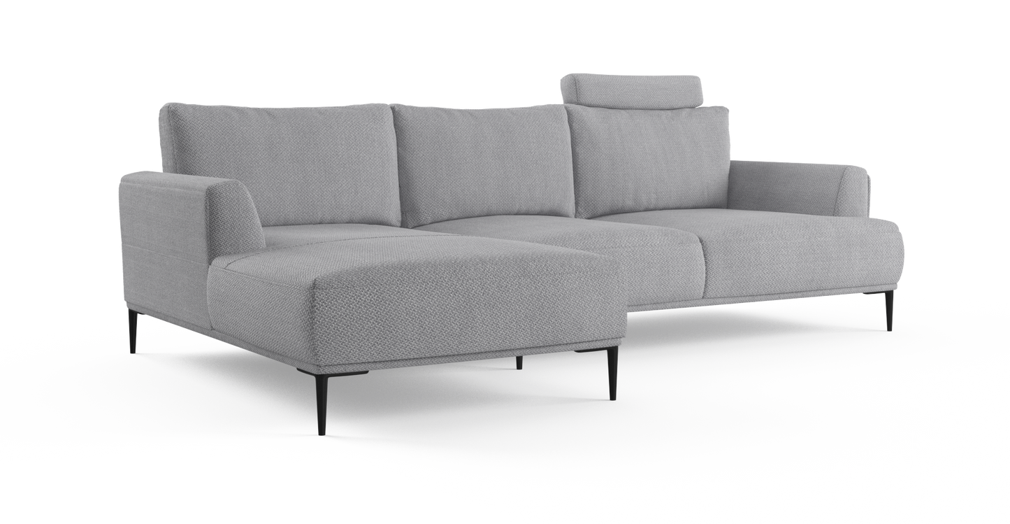 Brosa Como Motion Modular Sofa with Chaise (Gainsboro Grey, Left Chaise)