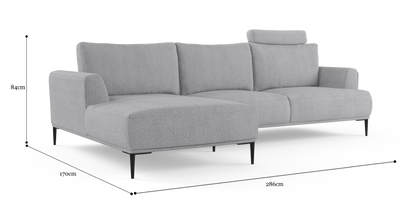 Brosa Como Motion Modular Sofa with Chaise (Gainsboro Grey, Left Chaise)