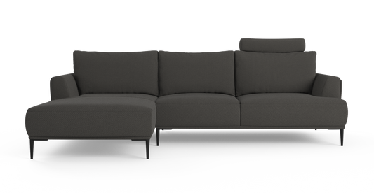 Brosa Como Motion Modular Sofa with Chaise (Nickel Grey, Left Chaise)