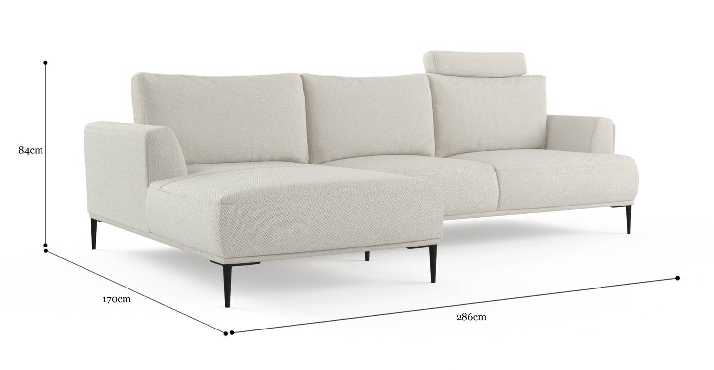 Brosa Como Motion Modular Sofa with Chaise (Seashell White, Left Chaise)