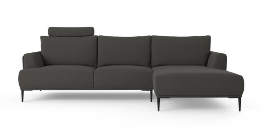 Brosa Como Motion Modular Sofa with Chaise (Nickel Grey, Right Chaise)