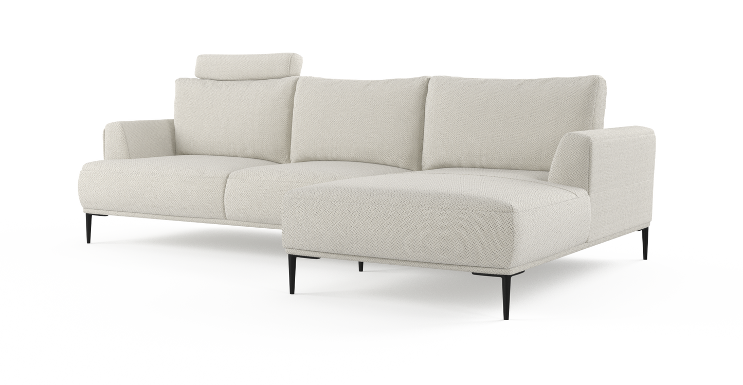 Brosa Como Motion Modular Sofa with Chaise (Seashell White, Right Chaise)