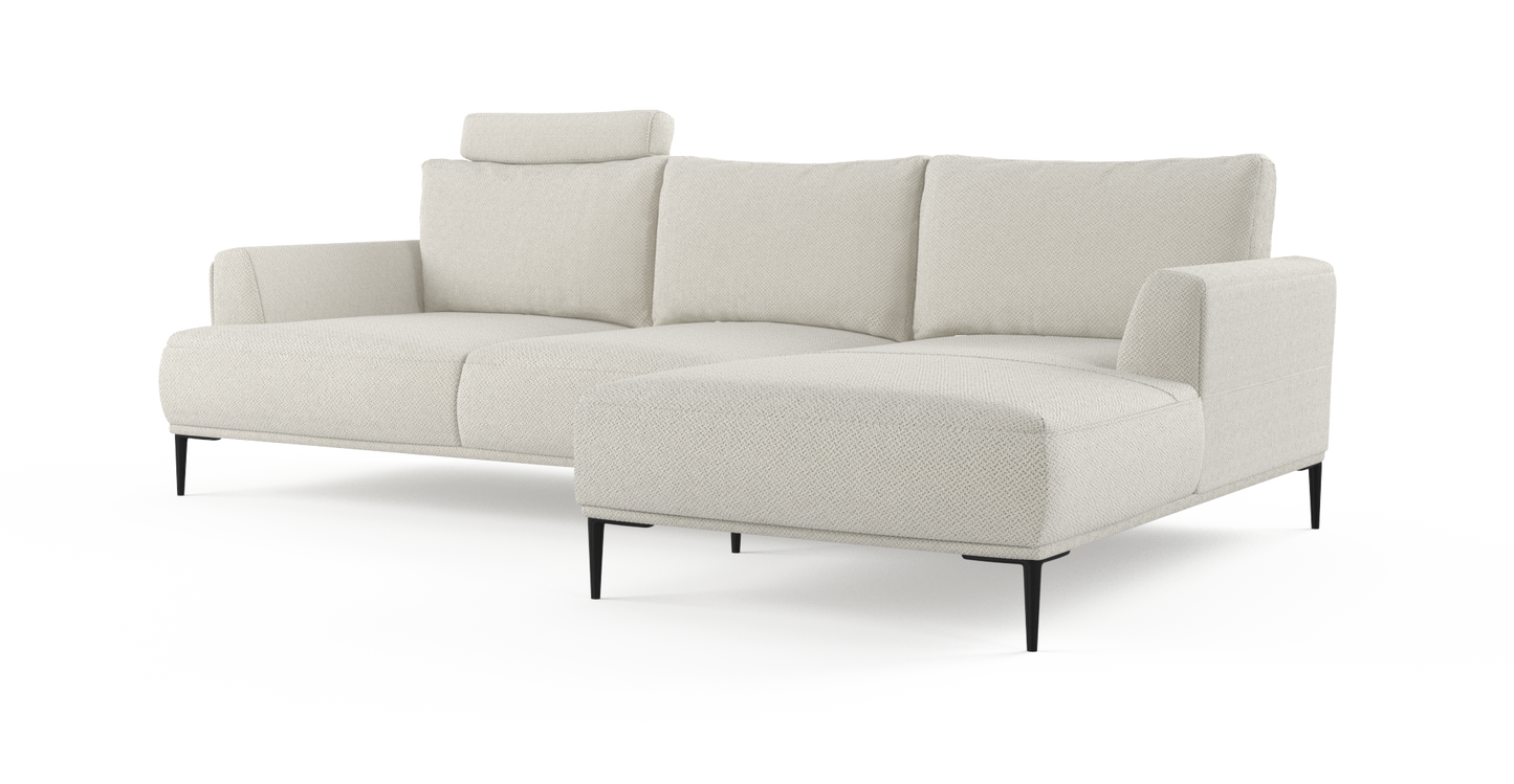 Brosa Como Motion Modular Sofa with Chaise (Seashell White, Right Chaise)