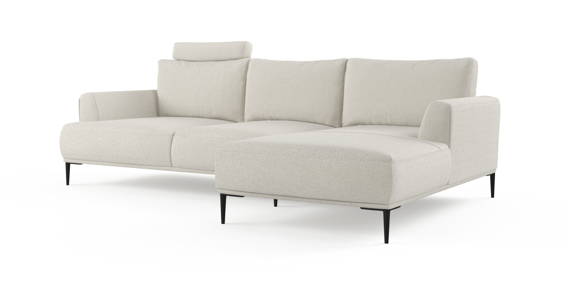 Brosa Como Motion Modular Sofa with Chaise (Seashell White, Right Chaise)