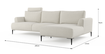 Brosa Como Motion Modular Sofa with Chaise (Seashell White, Right Chaise)