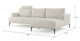 Brosa Como Motion Modular Sofa with Chaise (Seashell White, Right Chaise)