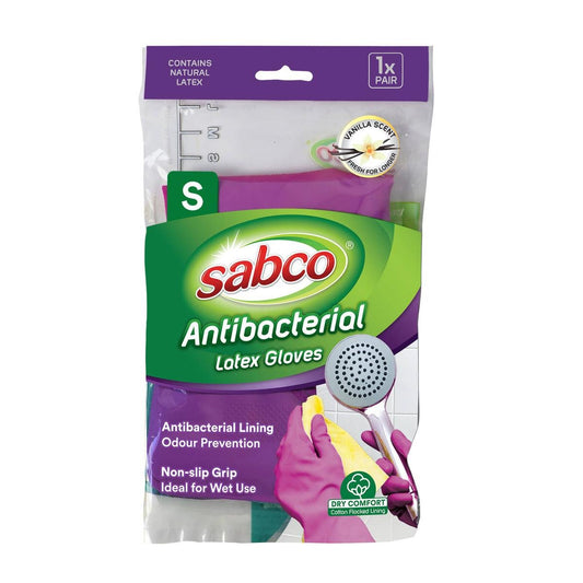 Sabco Antibacterial Latex Gloves - Small - Latex - Antibacterial