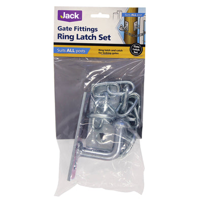 Jack Ring Gate Latch Set - Easy To Use - 13mm Width - Durable Design