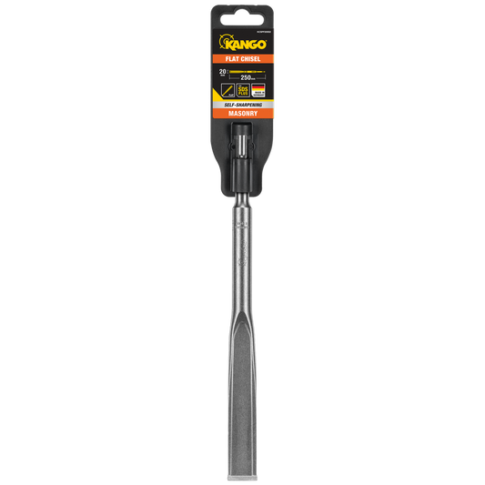 Kango 20mm x 250mm SDS Plus Self Sharpening Flat Chisel - Durable Demolition Tool - Auzzistore