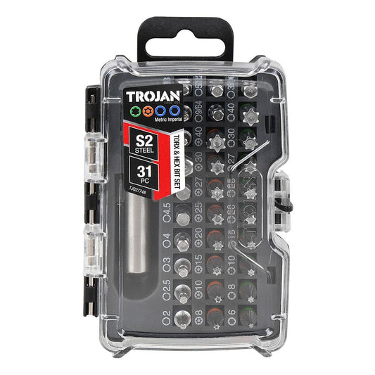 Trojan 31 Piece Torx and Hex Key Set - 60mm Extension Bar - Metric & Imperial