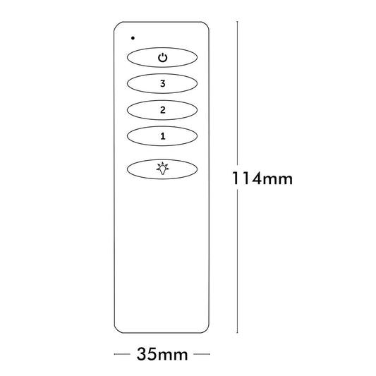 Brilliant Slimline AC Ceiling Fan Remote - Digital Pairing - 35mm x 114mm - White – view 2 - Auzzistore