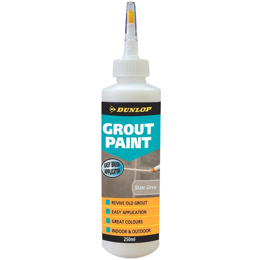 Dunlop Grout Paint Slate Grey 250ml Acrylic Revives Old Grout - Auzzistore